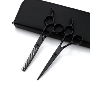 Juego de Tijeras de Peluquería Reutilizables Negras para Múltiples Usos, Hoja Afilada de Acero Inoxidable, 30 Dientes, para Diestros, Mango Largo - Product Image 2