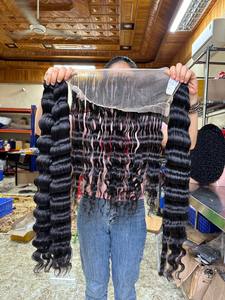 Deep Wavy Wholesale Raw Hair Weave Bundle Human Hair Extensions <b>Silky</b> and Shiny Vietnamese Human Hair - Product Image 2