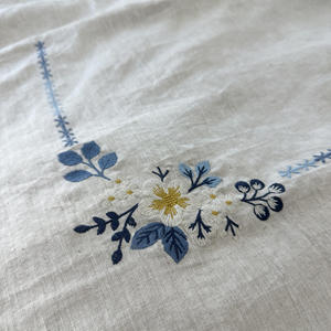 Custom Wholesale Embroidery Pretty Floral Duvet Cover <b>Sets</b> Soft Natural Linen Machine-washable <b>Bedding</b> <b>Sets</b> Home Hotel Wedding - Product Image 2