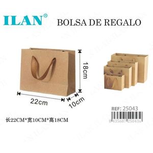 Sacchetto Regalo in Carta Kraft 22x10x18 Cm con Manici per Confezioni Regalo - Product Image 3