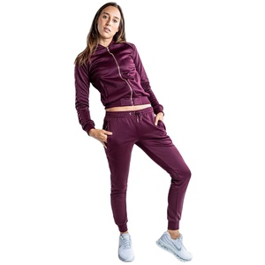 Survêtement en velours pour femmes, 2 pièces, hauts courts, sweat-shirt et Jogging, Logo personnalisé, nouvelle collection 2020 - Product Image 6