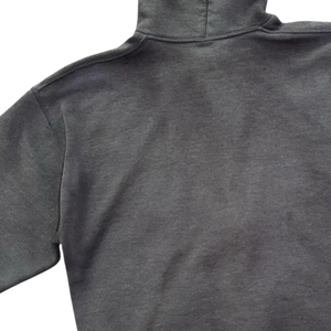 Sudadera con capucha gris deslavada con efecto desgastado por el sol, de algodón grueso, oversize, estilo streetwear, para hombre y mujer, de corte holgado, con cremallera completa. - Product Image 5
