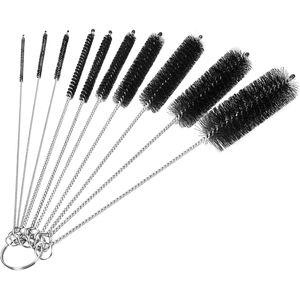 Set di spazzole per la pulizia delle bottiglie con tubo in nylon da 8 pollici, con gancio per bottiglie e tazze a collo stretto, set da 10 pezzi - Product Image 1