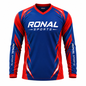 เสื้อเจอร์ซีย์มอเตอร์ไซค์คุณภาพสูงยอดนิยมสำหรับนักขี่มอเตอร์ไซค์ MTB MX BMX ดาวน์ฮิลล์ โมโตครอส เสื้อยืดขี่มอเตอร์ไซค์ มีทุกขนาดที่ดีที่สุด - Product Image 1
