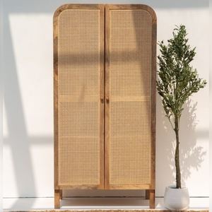 ตู้เก็บของทรงโค้งด้านบน รุ่นวานดานา เวสต้า เฮกซา ทำจากหวายสานธรรมชาติ ดีไซน์ทันสมัย โครงสร้างไม้เนื้อแข็ง - Product Image 2