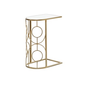 Premium Metal <b>Side</b> <b>Table</b> With Glass Top Stylish Center <b>Table</b> For Home Decor Strong Base Contemporary Finish - Product Image 5