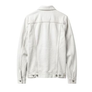Chaqueta de Mezclilla Blanca de Alta Calidad, Ligera, para Verano, Chaqueta de Mezclilla Lisa para Hombre, Color Sólido, Lavado Ácido - Product Image 2
