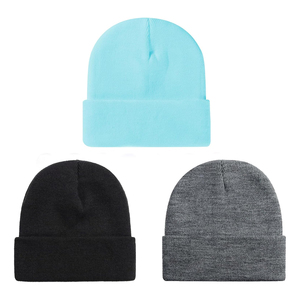 Gorro de Punto Personalizado Unisex de Color Sólido, 100% Acrílico, Gorro de Invierno de Estilo Casual para Adultos, 56-58CM, Gorro de Punto ODM OEM - Product Image 1