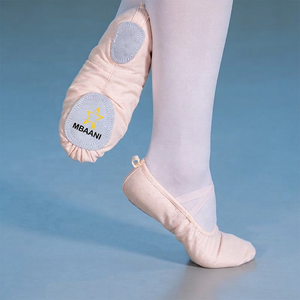 Zapatos de ballet suaves MBAANI para mujer, calzado plano para entrenamiento de danza, parte superior de algodón, suela de goma, zapatos de ballet para mujer - Product Image 4