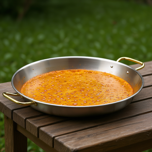 Padella per Paella Valenciana 18 Pollici in Acciaio Inossidabile con Manici per Cucina all'Aperto - Product Image 3