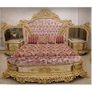 Cama doble de tamaño real con mesitas de noche, supercama doble con Mesillas de noche de madera de teca, para dormitorio - Product Image 1