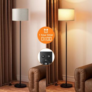 Lampada da Terra Moderna Beige da 60 Pollici con Telecomando per Soggiorno, Camera da Letto, Ufficio e Sala da Pranzo, Palo Nero Incluso - Product Image 3