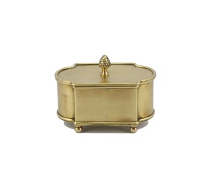 Premium Silver Finish Metal Dry Fruit <b>Box</b> with Elegant Lid Closure for Wedding Return <b>Gifts</b> and <b>Hampers</b> - Product Image 1