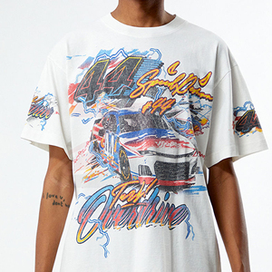 Camiseta Blanca Extra Grande para Hombre con Estampado Gráfico, Estilo Urbano, Manga Corta, Cuello Redondo, Algodón Jersey, Informal - Product Image 4