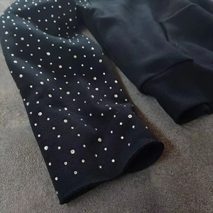 DIGGA CREATIONS Survêtement unisexe noir à capuche en polyester/coton avec cordon de serrage, séchage rapide, respirant, décontracté, pour le jogging, avec poches latérales - Product Image 4