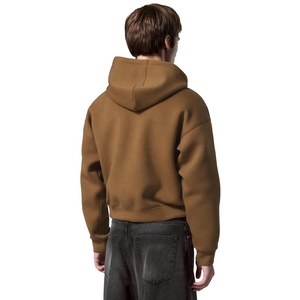 Sudadera con Capucha y Cremallera Extra Grande para Hombre, Color Gris Sólido, Algodón French Terry, Estilo Casual para Otoño - Product Image 6