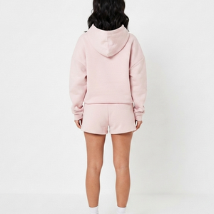 Ensemble de survêtement OEM pour femme, tenue de sport décontractée, ensemble deux pièces à capuche, ensemble deux pièces best-seller, sweats à capuche et shorts vierges 2026 - Product Image 5