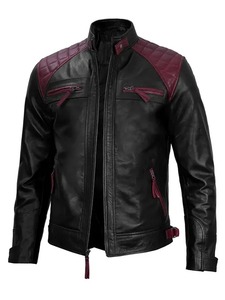 เสื้อแจ็คเก็ตหนังมอเตอร์ไซค์สีดำสำหรับผู้ชาย ยี่ห้อฟรานซ์ - Product Image 2