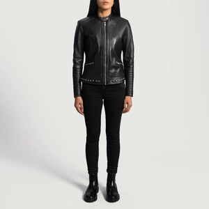 Ladies PU <b>Leather</b> Slim Fit Jacket Biker Style Zip Up <b>Short</b> Coat Fashion Outerwear Daily Wear Stylish Coat - Product Image 3