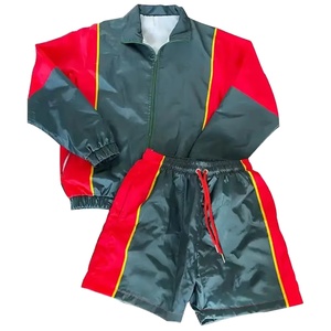 Custom Color Men's Windbreaker Two-Piece Shorts <b>Set</b> Custom Made Own Your Logo Jogging Wear <b>Knitted</b> Digital Printing - Product Image 1