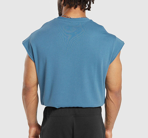 Camiseta Deportiva sin Mangas para Hombre, Mezcla de Algodón, Cuello Redondo, Chaleco Atlético para Gimnasio, Correr, Entrenamiento, Secado Rápido, Transpirable - Product Image 2