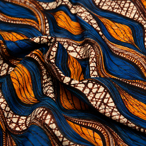 Tissu en coton imprimé africain de haute qualité, respirant et écologique, textile Ankara, tissu imprimé batik, poids moyen, pour femmes et hommes - Product Image 1