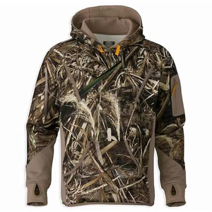 Veste de chasse d'hiver unisexe en softshell avec imprimé camouflage sur le devant, logo frontal, chaude pour les sports et activités de plein air - Product Image 1