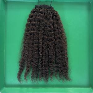 Extensiones de cabello de venta directa, cabello crudo de 8 a 40 pulgadas, máquina de trama Genius rizada birmana negra, paquete de doble dibujado de Qhair - Product Image 5