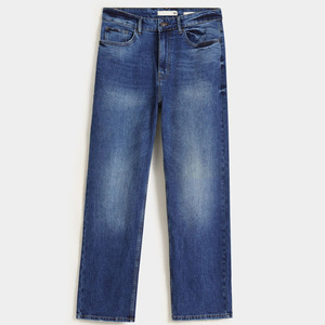 Nuevos Jeans de Mezclilla Slim Fit para Hombre, Lavado Oscuro, Desgastados con Salpicaduras de Pintura Multicolor, Estilo Urbano, Color Azul Oscuro - Product Image 1