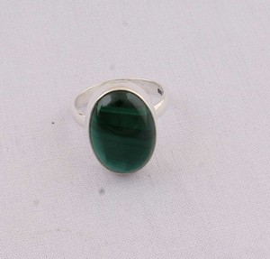 Wholesale 925 Sterling <b>Silver</b> Natural Malachite Classic Party Oval Green Gemstone Bezel Set Handmade <b>Statement</b> <b>Ring</b> - Product Image 4