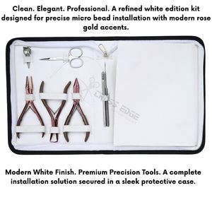 Kit d'outils de pose d'extensions capillaires micro-anneaux Or Rose et Argent de qualité supérieure avec pince à bandes adhésives, outil de réglage des perles et accessoires de coiffure - Product Image 5