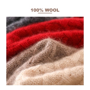 Gorros de lana de lujo para hombre y mujer, gorros de invierno personalizados al por mayor, gorros de punto de color caramelo. - Product Image 4