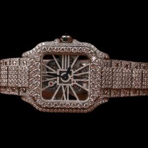 New Arrival Square <b>Skeleton</b> Customized Dial Moissanite Diamond Fashion Certified Wristwatch Attractive 41MM Stunning <b>Man's</b> Gift - Product Image 1