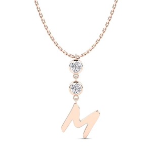 M <b>Letter</b> Design Pendant <b>Charm</b> stylish look moissanite + silver Hip hop Style Unisex Jewelry Gift pendant premium quality - Product Image 1