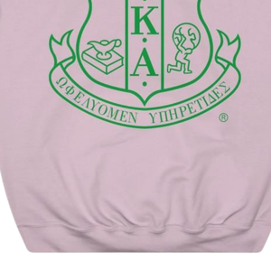 Sudadera con Capucha AKA Crest de Renombre Mundial, Bordado Rosa Claro y Verde, Sudadera con Capucha Personalizada, Ropa Griega - Product Image 5