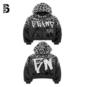 เสื้อแจ็คเก็ตสตรีไซส์ใหญ่ สไตล์ลำลอง สตรีทแวร์ สำหรับฤดูใบไม้ร่วงและฤดูหนาว ผ้าหนา ใส่ได้สองด้าน ผ้าฝ้าย 100% ปักลาย 3 มิติ พิมพ์ลาย ฮู้ดดี้ - Product Image 3