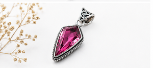 Tourmaline <b>Quartz</b> Silver Pendant – Handmade Pink Gemstone <b>Necklace</b> in Sterling Silver - Product Image 1