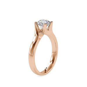 Anillo de Boda de Plata S925 Premium con Diseño de Onda Única, Banda Trenzada y Diamante Moissanita Redondo - Product Image 4