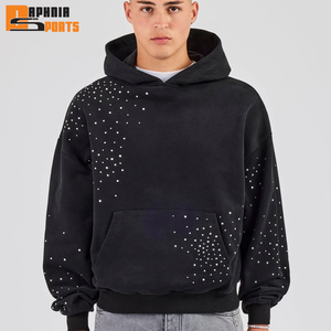 Sudadera con Capucha Personalizable Vintage Ecológica con Pedrería para Hombre, 100% Algodón, Corte Regular, Forro Polar de Alta Calidad, Transpirable, Sólida, para Invierno - Product Image 1