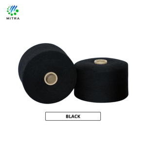 Hilo Mezclado Mitra Black Raw Core Spun Open End Spinning Teñido en Cono Ne4.5S-Ne10s para Calcetines - Product Image 1