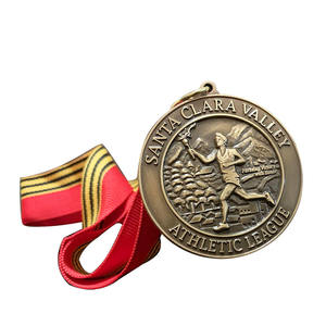 Medalla de bronce bañada en oro de la Liga Deportiva del Valle de Santa Clara con diseño de corredor en relieve para recuerdos de eventos deportivos - Product Image 3