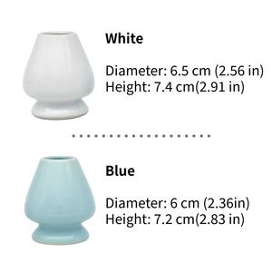 Support de fouet à matcha en céramique de qualité exceptionnelle, deux couleurs (blanc et bleu), pour fouet à matcha japonais en bambou - Product Image 2
