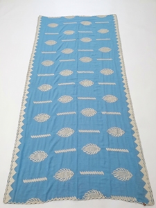 Wholesale Cotton Voile <b>Shawl</b> Leaf Embroidery Triangular Scalloped Border Lightweight Breathable Women OEM ODM Custom - Product Image 2