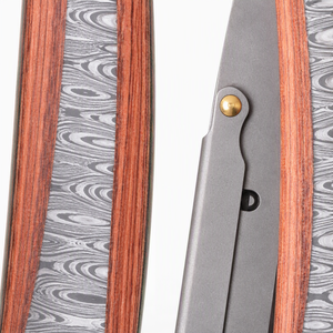 Wood Handle Straight <b>Razor</b> Stainless Steel Blade Single Blade For Face Shaving Smooth & Comfortable Professional - Product Image 5