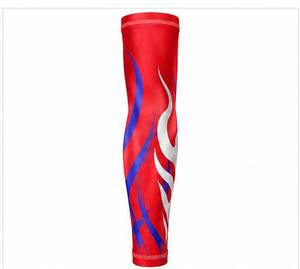 ปลอกแขนปั่นจักรยานลายพรางสีแดงน้ำเงินขาว  ผ้าโพลีเอสเตอร์/ไนลอน พิมพ์ลายซิลค์สกรีน ป้องกันรังสียูวี สำหรับผู้ใหญ่ทุกเพศ - Product Image 1