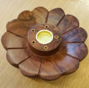 Support d'encens tendance en bois et laiton pour la maison, idéal pour les fêtes, les temples et l'aromathérapie – Plateau de méditation finition premium - Product Image 3