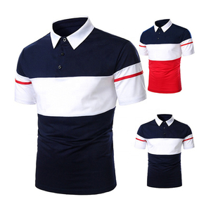 Chemise à manches courtes en coton 100% bleu marine personnalisée, anti-rides, avec poche, col roulé piqué, pour homme, avec design personnalisé - Product Image 5