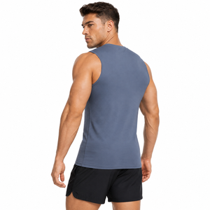 Camiseta Deportiva de Compresión sin Mangas para Hombre, Personalizada, para Gimnasio, Entrenamiento, Capa Base Deportiva, Marca Privada OEM - Product Image 2