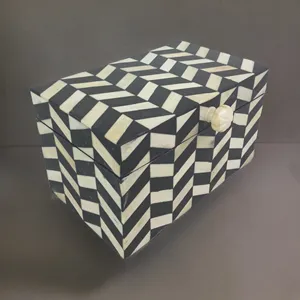 Boîte décorative de luxe en os incrusté, forme ronde, pour bijoux et accessoires, directement du fournisseur d'usine, au meilleur prix - Product Image 6