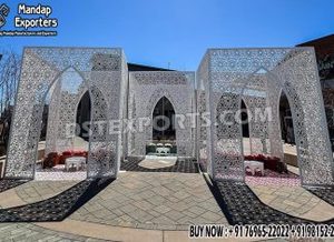 Mandap contemporain découpé au laser pour mariages abordables, magnifique mandap de style arabe, mandap extérieur sur le thème des mariages aux États-Unis - Product Image 2